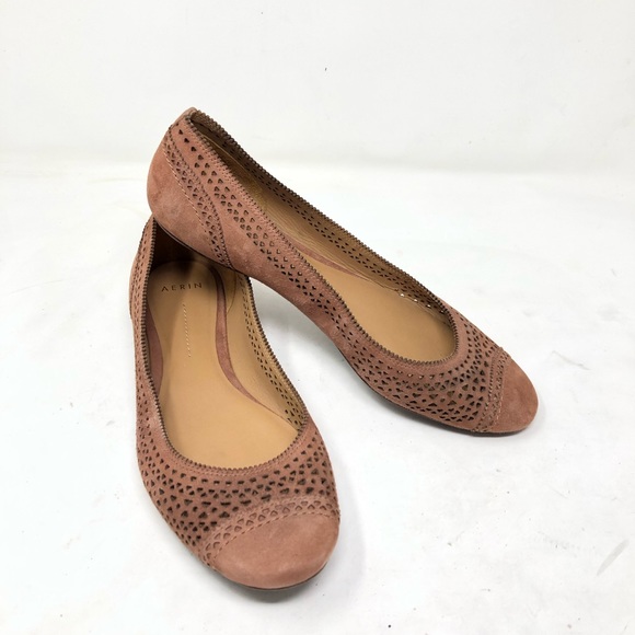 Aerin Shoes - Aerin Brown Perforated Leather Ballet Flats 8 A7